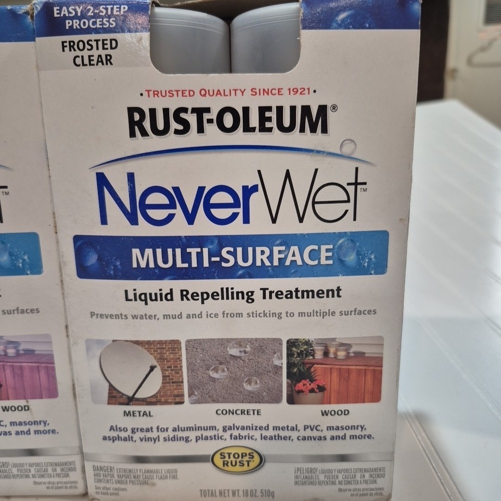 Lot Of 2 Rust-Oleum 18 oz NeverWet Multi Surface Liquid Repellant Waterproof - Picture 3 of 8